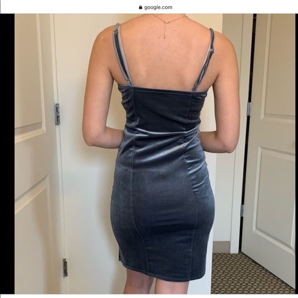 Forever 21 Silver Mini Dress with side slit - Picture 2 of 6